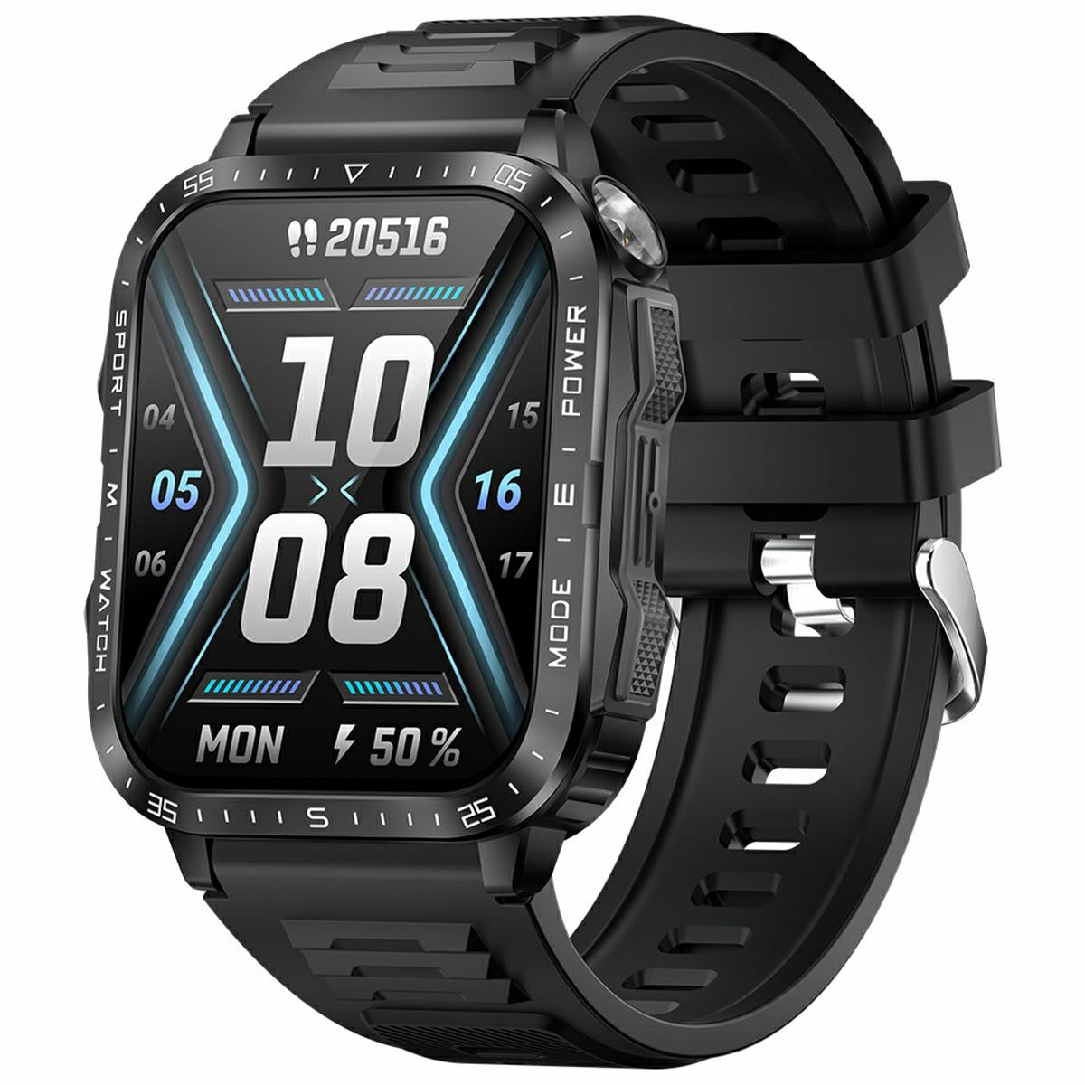 KT79 1,96-дюймовий вуличний захищений смарт-годинник з ліхтариком, сумісний з Bluetooth для дзвінків, спортивний трекер, монітор здоров я Black/White
KT79 1,96-дюймовий вуличний захищений смарт-годинник з ліхтариком, сумісний з Bluetooth для дзвінків, спортивний трекер, монітор здоров я Black/White