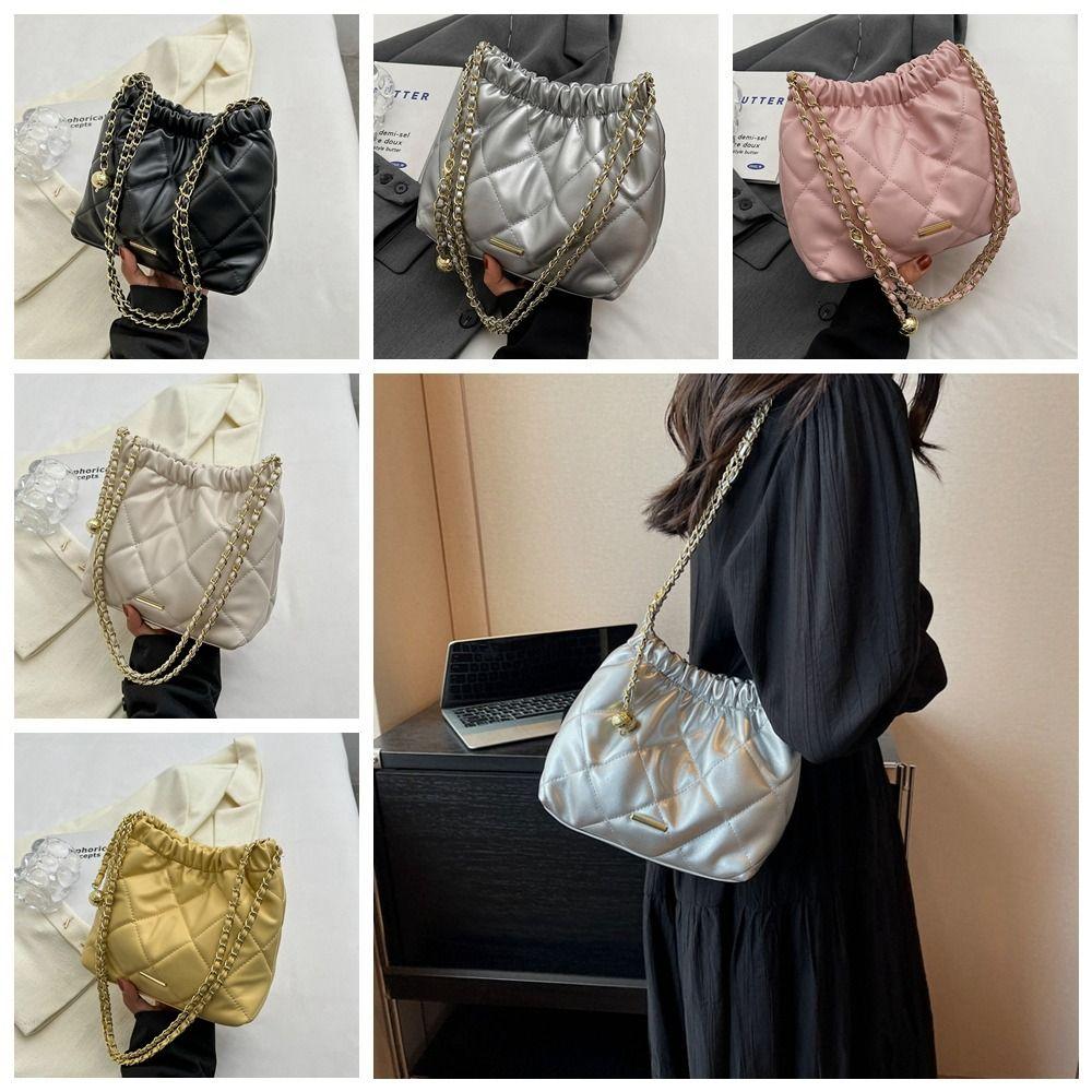 Pu Leather Bucket Bag Underarm Bag Crossbody Bag Rhombic Lattice Chain Shoulder Bag Outdoor
Pu Leather Bucket Bag Underarm Bag Crossbody Bag Rhombic Lattice Chain Shoulder Bag Outdoor