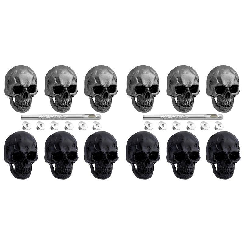 Fresh 12Pcs Skull Rivets Studs For Clothing, Gothic Style Skull Head Buttons Screws With Drilling Tool, 3D Skeleton Pins
Fresh 12Pcs Skull Rivets Studs For Clothing, Gothic Style Skull Head Buttons Screws With Drilling Tool, 3D Skeleton Pins