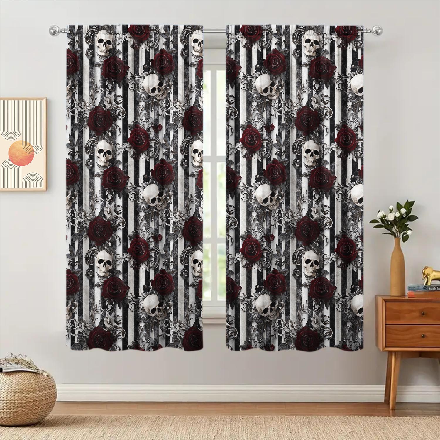 2-pcs Black and White Striped Background Decorative Curtains Semi Transparent Without Lining Durable Polyester Fiber Curtains 100*130 Grommet Top 1pcs
2-pcs Black and White Striped Background Decorative Curtains Semi Transparent Without Lining Durable Polyester Fiber Curtains 100*130 Grommet Top 1pcs