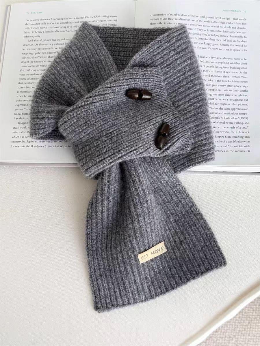 Fashion Horn Buckle Scarf for Women Autumn Winter Warm Solid Color Knitted Scarf Korean Version Crossed Ladies Lazy Fake Collar One Size серый
Fashion Horn Buckle Scarf for Women Autumn Winter Warm Solid Color Knitted Scarf Korean Version Crossed Ladies Lazy Fake Collar One Size серый