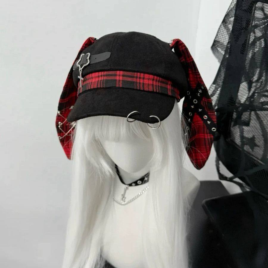 Punk Berets Abby Fashion Plaid Gothic Hotties Lop-eared Bunny Hats Long-eared Rabbit Hats Cute Beret
Punk Berets Abby Fashion Plaid Gothic Hotties Lop-eared Bunny Hats Long-eared Rabbit Hats Cute Beret