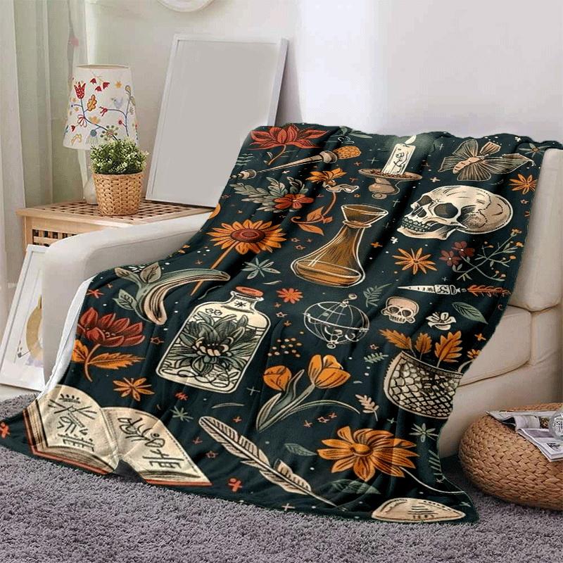 1pc Skull Printing Lightweight Flannel Blanket, Comfortable and Warm Blanket, for Camping Sofa Bed and Couch Office, in All Seasons 130cmx150cm
1pc Skull Printing Lightweight Flannel Blanket, Comfortable and Warm Blanket, for Camping Sofa Bed and Couch Office, in All Seasons 130cmx150cm