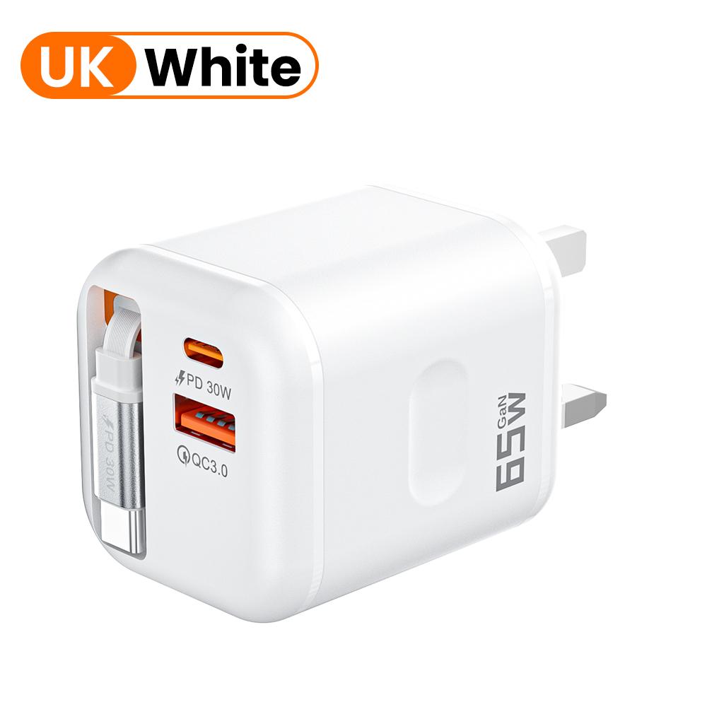 65W USB Type C Phone Charger Super Fast Charge With Telescopic USB C Cable PD Adapter cargador tipo c For iPhone 17 16 Huawei UK WHITE
65W USB Type C Phone Charger Super Fast Charge With Telescopic USB C Cable PD Adapter cargador tipo c For iPhone 17 16 Huawei UK WHITE