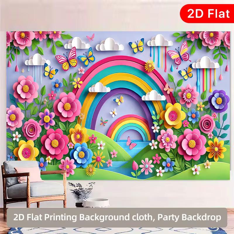 2D Spring Floral Rainbow Backdrop, Paper Cut Style Garden Decoration Background 47.2x31.5inch/120*80cm
2D Spring Floral Rainbow Backdrop, Paper Cut Style Garden Decoration Background 47.2x31.5inch/120*80cm