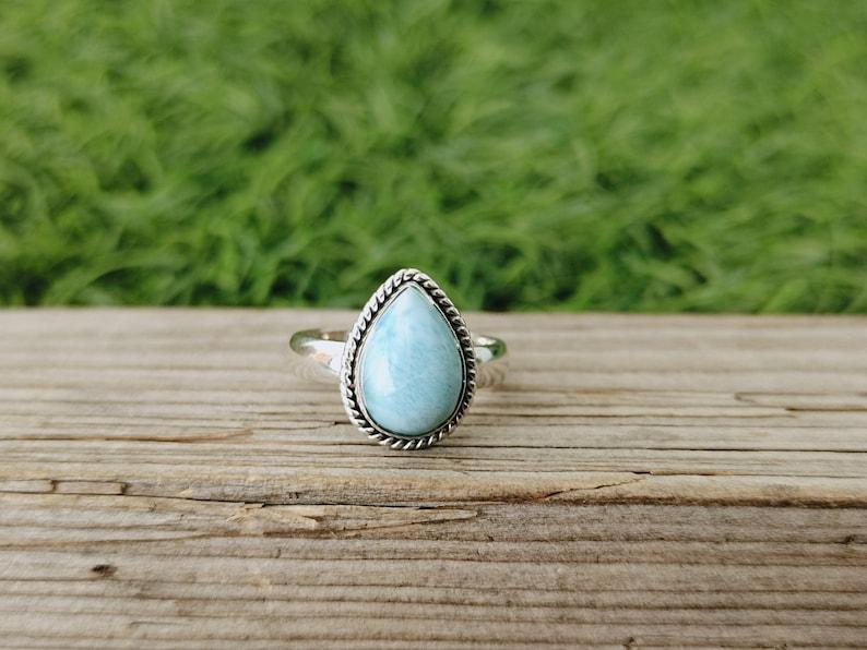 Natural Larimar Gemstone Solid 925 Sterling Silver Boho Designer Handmade Ring, Statement Ring, Charm jewelry 6
Natural Larimar Gemstone Solid 925 Sterling Silver Boho Designer Handmade Ring, Statement Ring, Charm jewelry 6