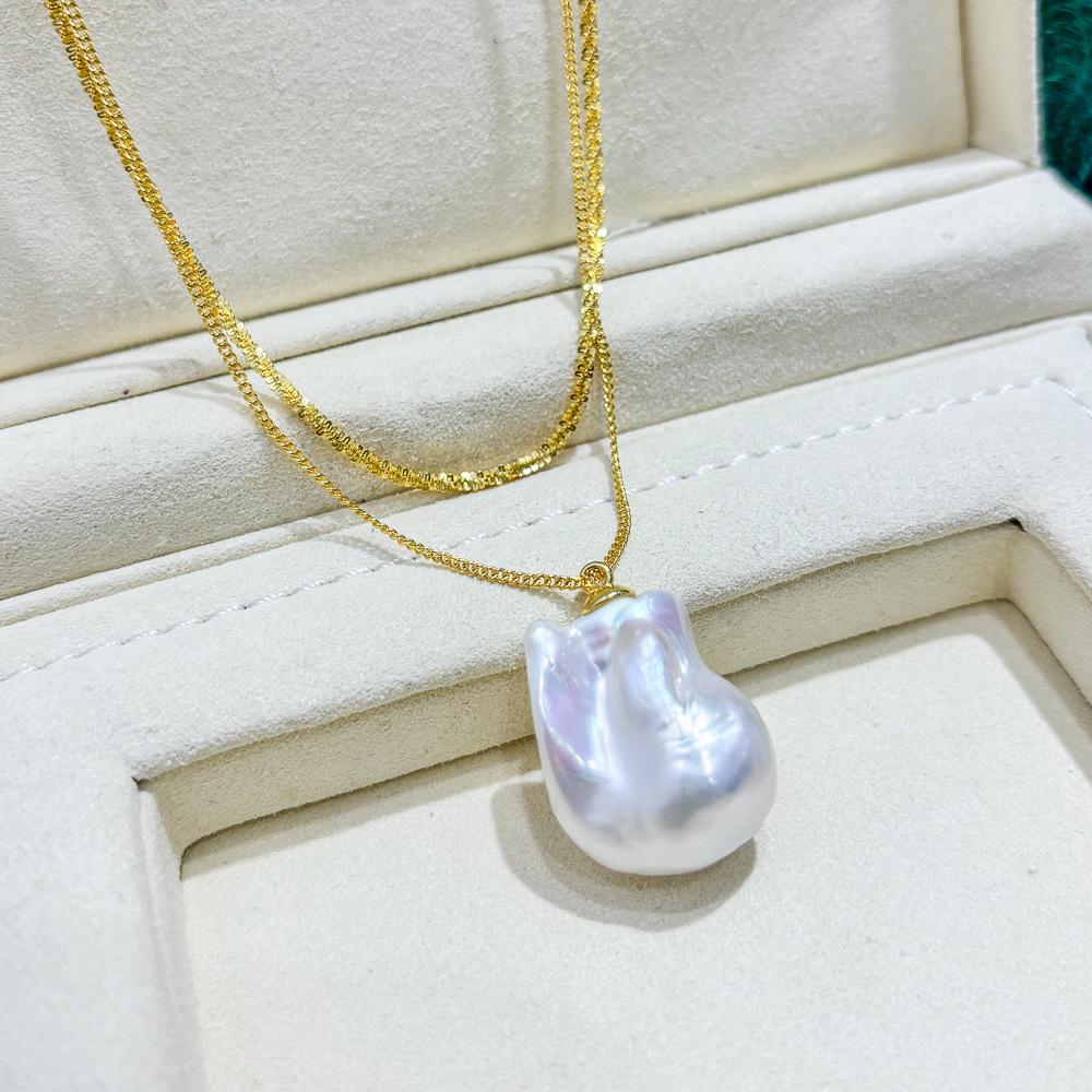Fashionable S925 Sterling Silver Pendant Necklace Setting for 9-16mm Round Pearls Gold chain setting, no pearl
Fashionable S925 Sterling Silver Pendant Necklace Setting for 9-16mm Round Pearls Gold chain setting, no pearl