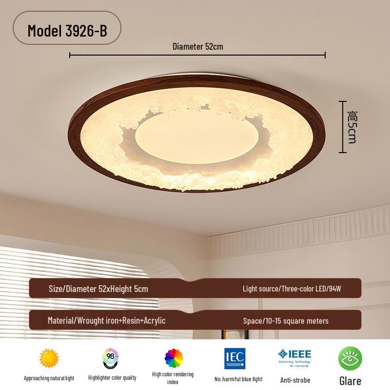 Modern Walnut Ceiling Light - Chinese Song Dynasty Aesthetic, Super Bright for Living Room or Bedroom Walnut Color - Diameter - 52CM
Modern Walnut Ceiling Light - Chinese Song Dynasty Aesthetic, Super Bright for Living Room or Bedroom Walnut Color - Diameter - 52CM