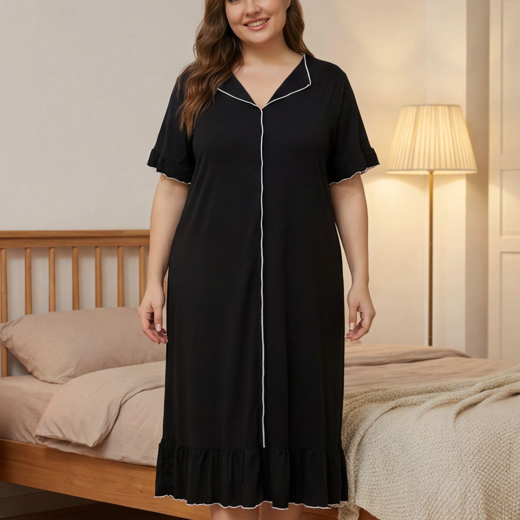 Plus Size Short Sleeve Loose Nightgown for Women - Spring/Summer Homewear 5XL
Plus Size Short Sleeve Loose Nightgown for Women - Spring/Summer Homewear 5XL