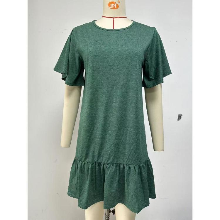 Loose Casual Dress Women Short Sleeve Summer Ruched Solid Color Crew Neck Spring For Cross-border Trade XXL
Loose Casual Dress Women Short Sleeve Summer Ruched Solid Color Crew Neck Spring For Cross-border Trade XXL