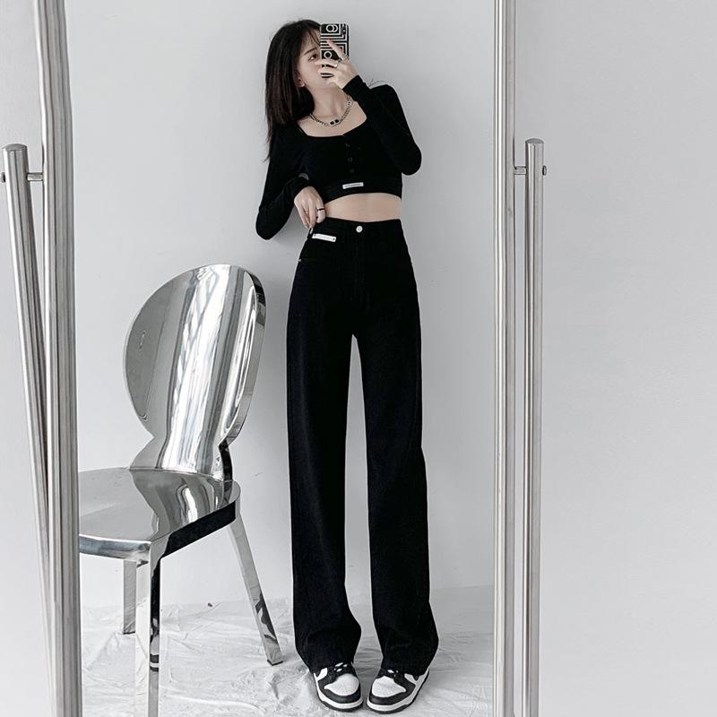 Women s High Waist Black Loose Jeans - New Style, Petite Wide-Leg, Slimming Straight Floor-Length Pants Small
Women s High Waist Black Loose Jeans - New Style, Petite Wide-Leg, Slimming Straight Floor-Length Pants Small