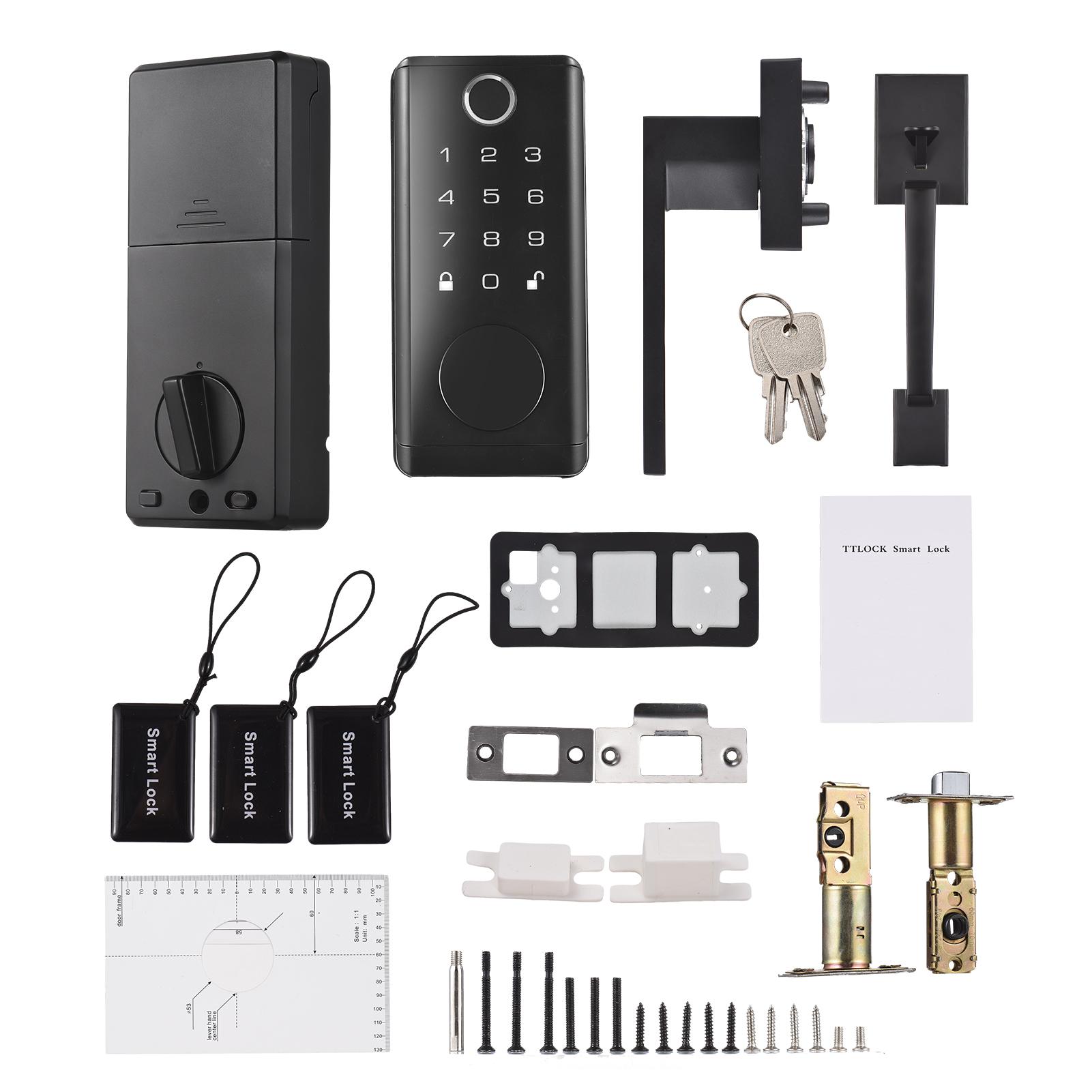 Smart Front Set, Smart Fingerprint DoorLock for Front Door, Electronic Keyless Entry DoorLock with Handle Set with Keys APP C
Smart Front Set, Smart Fingerprint DoorLock for Front Door, Electronic Keyless Entry DoorLock with Handle Set with Keys APP C