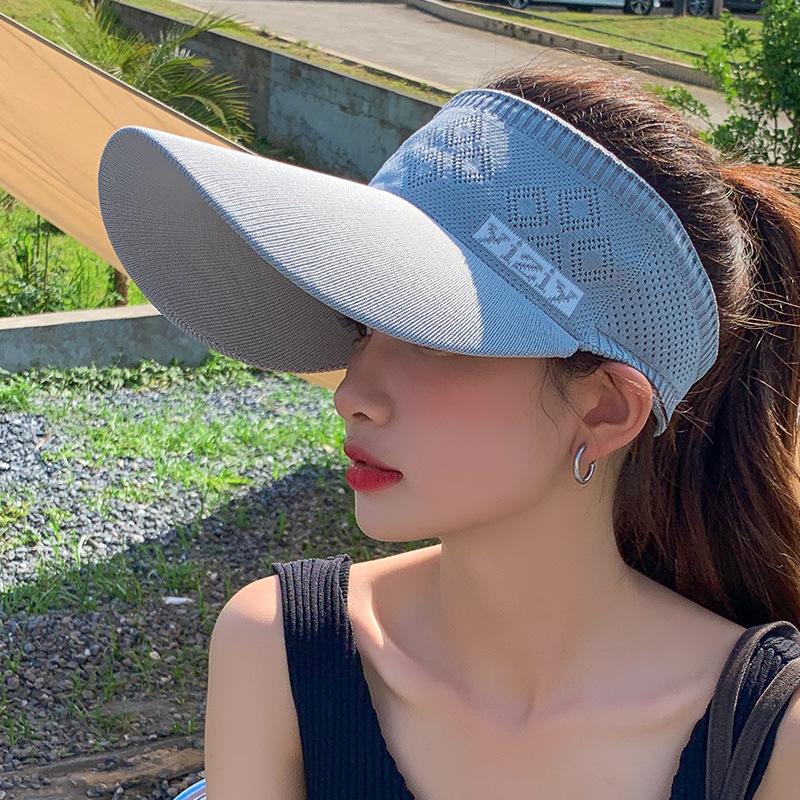 Повседневная женская летняя широкополая шляпа с козырьком от солнца, регулируемая защита от ультрафиолета, складная спортивная кепка с пустым верхом, пляжная кепка, солнцезащитная шляпа average size