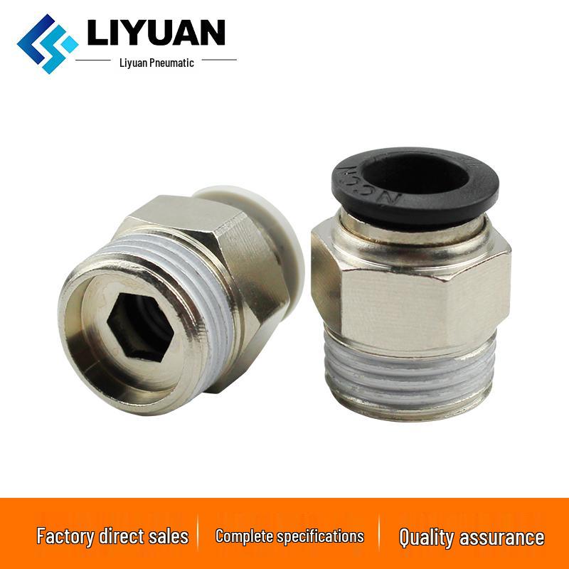 Black Pneumatic Quick Connect PU Air Hose Fitting PC8mm-02, Thread Straight Through 6-1, 10-3, 12-4, M5. PC4-M5 Black
Black Pneumatic Quick Connect PU Air Hose Fitting PC8mm-02, Thread Straight Through 6-1, 10-3, 12-4, M5. PC4-M5 Black