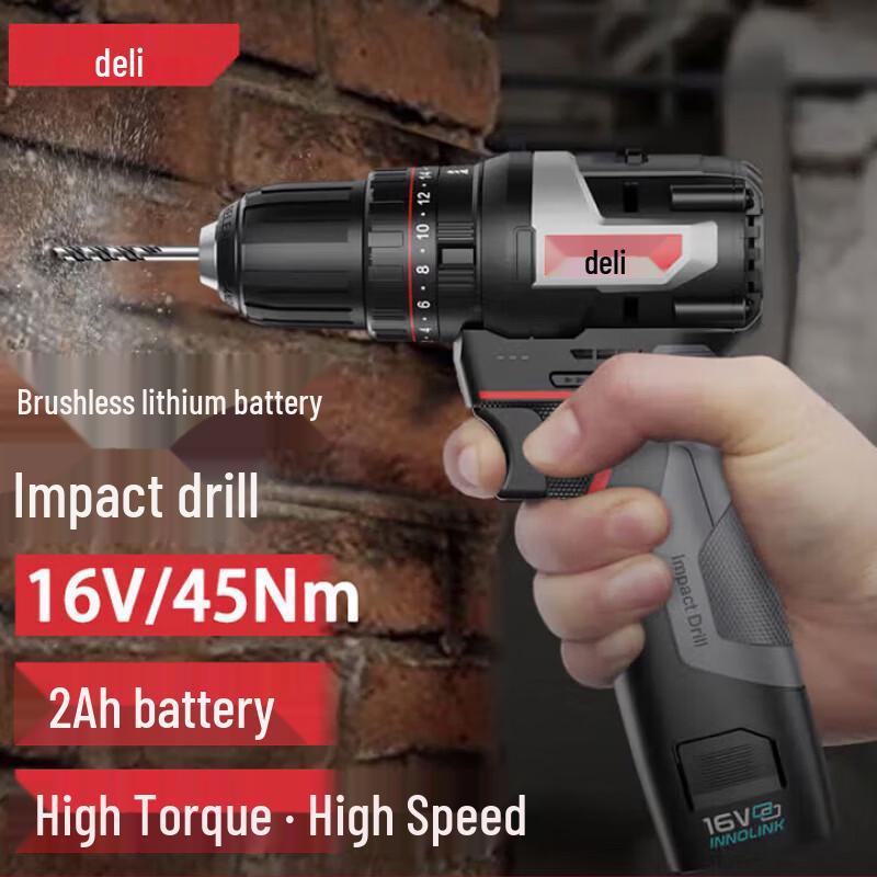 Deli DE-CZ16-1A2 16V Cordless Brushless Impact Drill Kit CN plug (adapter included)
Deli DE-CZ16-1A2 16V Cordless Brushless Impact Drill Kit CN plug (adapter included)