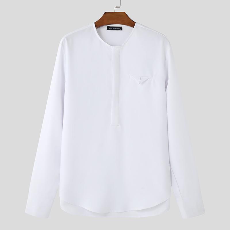 INCERUN Men Round Neck Long Sleeve Solid Color Casual Loose Shirts
INCERUN Men Round Neck Long Sleeve Solid Color Casual Loose Shirts