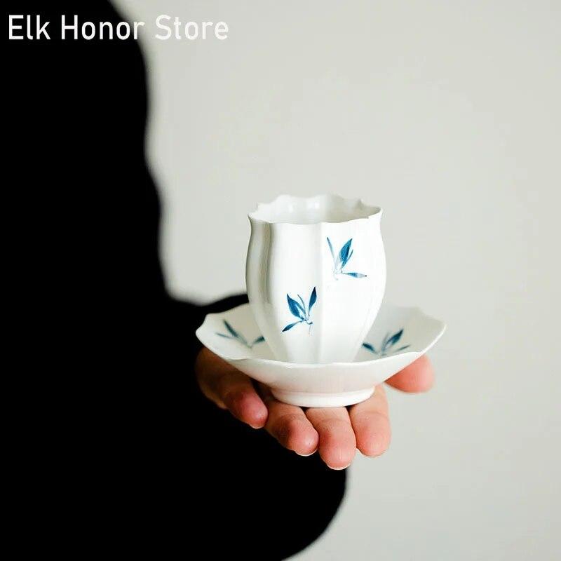 Pure Hand-painted Butterfly Orchid Ceramic Teacup Creative String Moon Cup With Cup Holder Cushion Saucer Kung Fu Tea Master Cup
Pure Hand-painted Butterfly Orchid Ceramic Teacup Creative String Moon Cup With Cup Holder Cushion Saucer Kung Fu Tea Master Cup