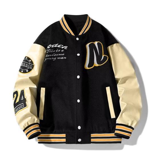 Мужская куртка с воротником-стойкой в полоску с буквенным узором Свободный толстый однобортный однобортный кардиган с длинными рукавами и карманами с цветными блоками Бейсбольное пальто средней длины M чёрный
Мужская куртка с воротником-стойкой в полоску с буквенным узором Свободный толстый однобортный однобортный кардиган с длинными рукавами и карманами с цветными блоками Бейсбольное пальто средней длины M чёрный