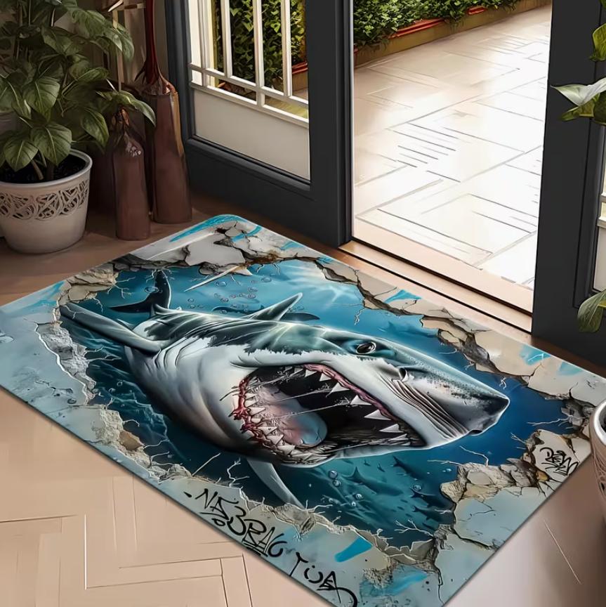Welcome Mat 2D Shark Breaking Through Deck Area Rug Non Slip Washable Floor Carpet for Living Room Bathroom Home Decoration 40cm x 60cm
Welcome Mat 2D Shark Breaking Through Deck Area Rug Non Slip Washable Floor Carpet for Living Room Bathroom Home Decoration 40cm x 60cm