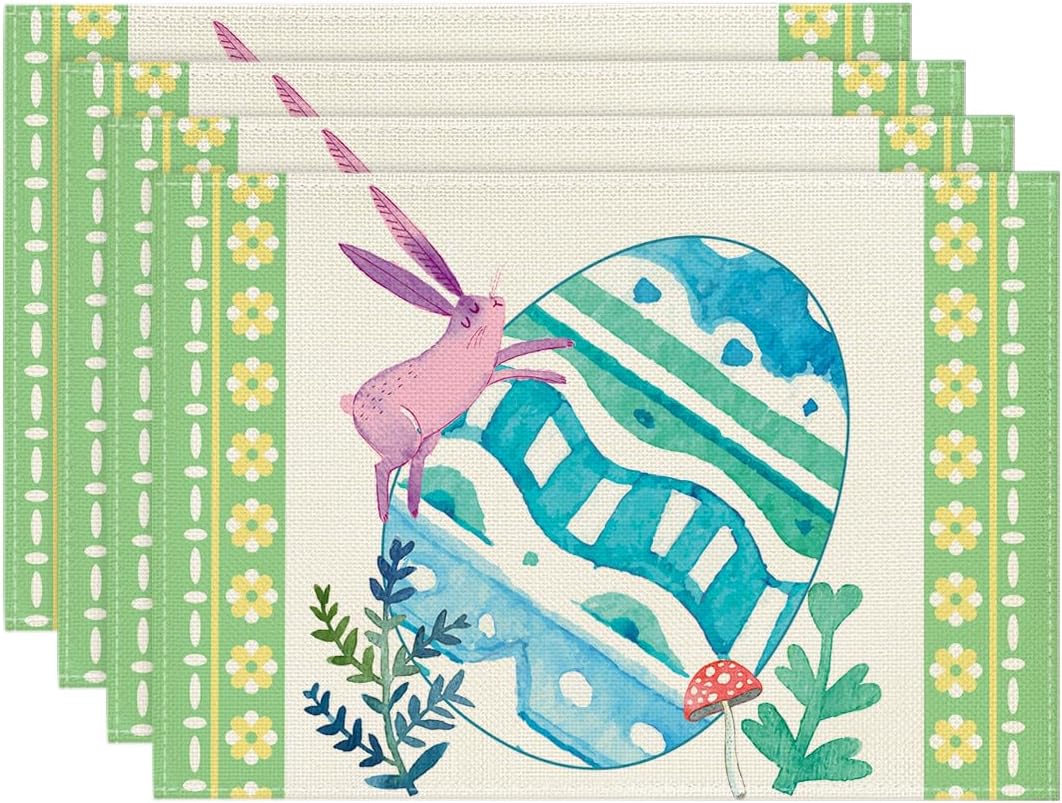 4/6/8Pcs Green Cute Easter Eggs Rabbits Easter Placemats Seasonal Autumn Table Mats for Party Kitchen Dining Decoration 4Pcs-30X45cm(12X18in
4/6/8Pcs Green Cute Easter Eggs Rabbits Easter Placemats Seasonal Autumn Table Mats for Party Kitchen Dining Decoration 4Pcs-30X45cm(12X18in