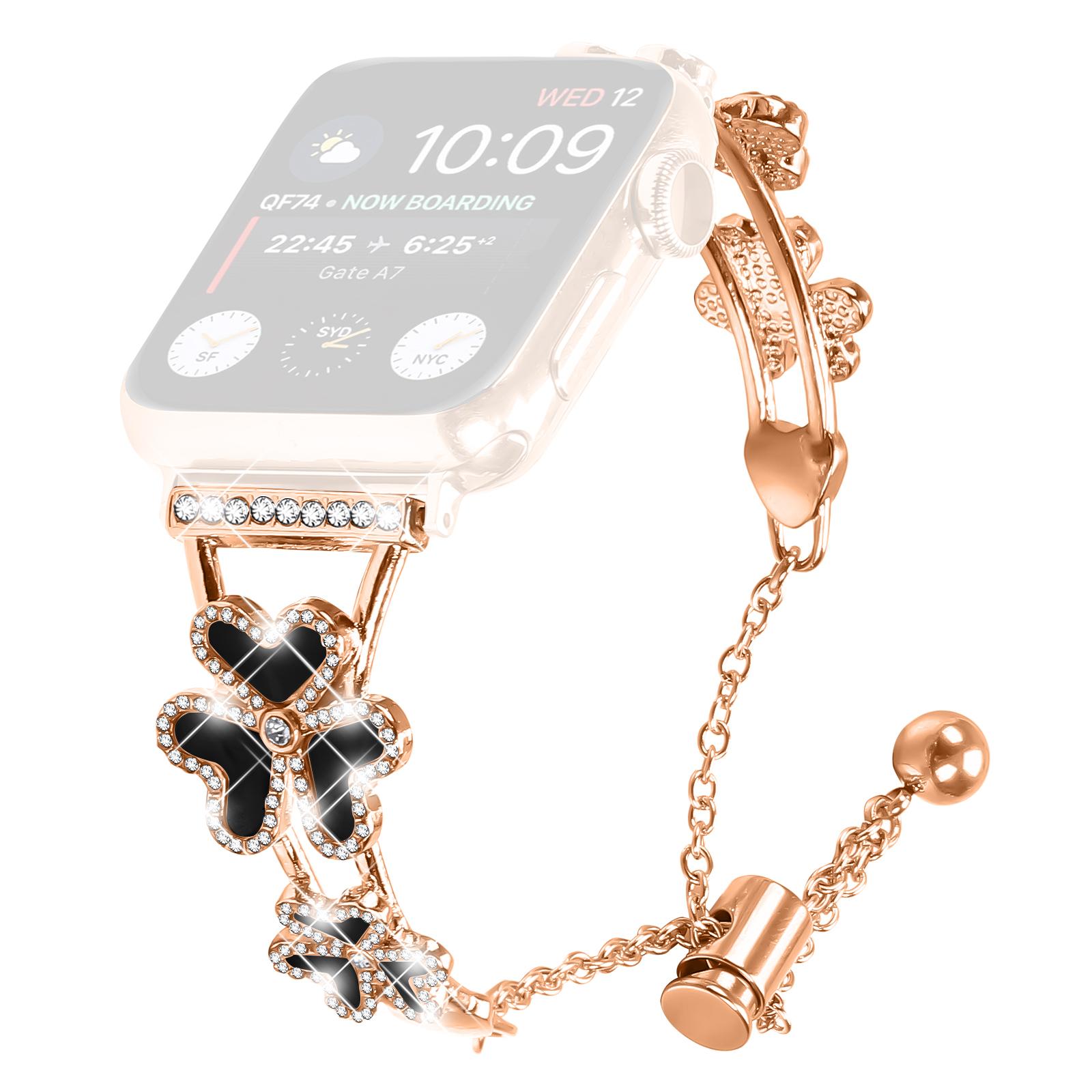 Metal Band Heart Clover Decor For Apple Watch Series 10 9 8 7 SE 6 5 4 3 2 1 42mm 41mm 40mm 38mm Watch Bracelet Black
Metal Band Heart Clover Decor For Apple Watch Series 10 9 8 7 SE 6 5 4 3 2 1 42mm 41mm 40mm 38mm Watch Bracelet Black