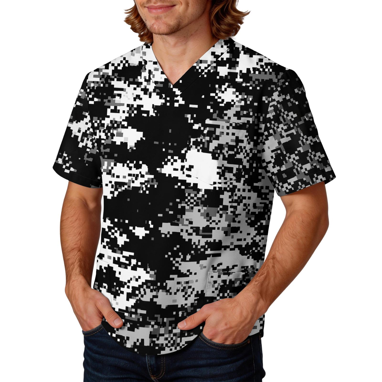 Mens V Neck Scrub Top with Camouflage Print Short Sleeve Classic Fit Lightweight Breathable Uniform Shirt L чёрный
Mens V Neck Scrub Top with Camouflage Print Short Sleeve Classic Fit Lightweight Breathable Uniform Shirt L чёрный