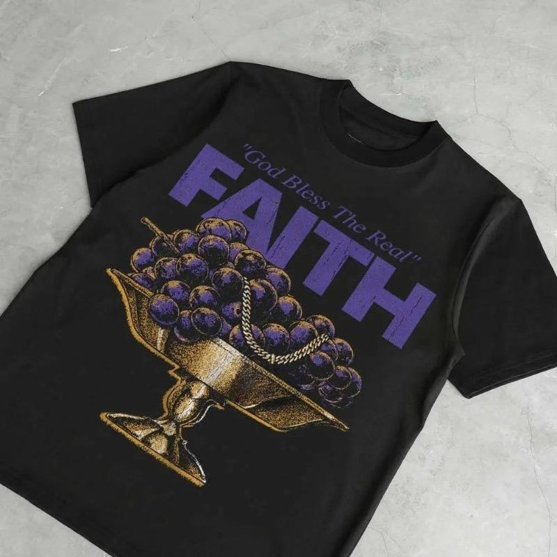 FAITH Grape Gold Cup Slogan Tshirt Women and Unisex Hip Hop Street Style Top SpringSummer Short Sleeve Unisex Tshirt S
FAITH Grape Gold Cup Slogan Tshirt Women and Unisex Hip Hop Street Style Top SpringSummer Short Sleeve Unisex Tshirt S