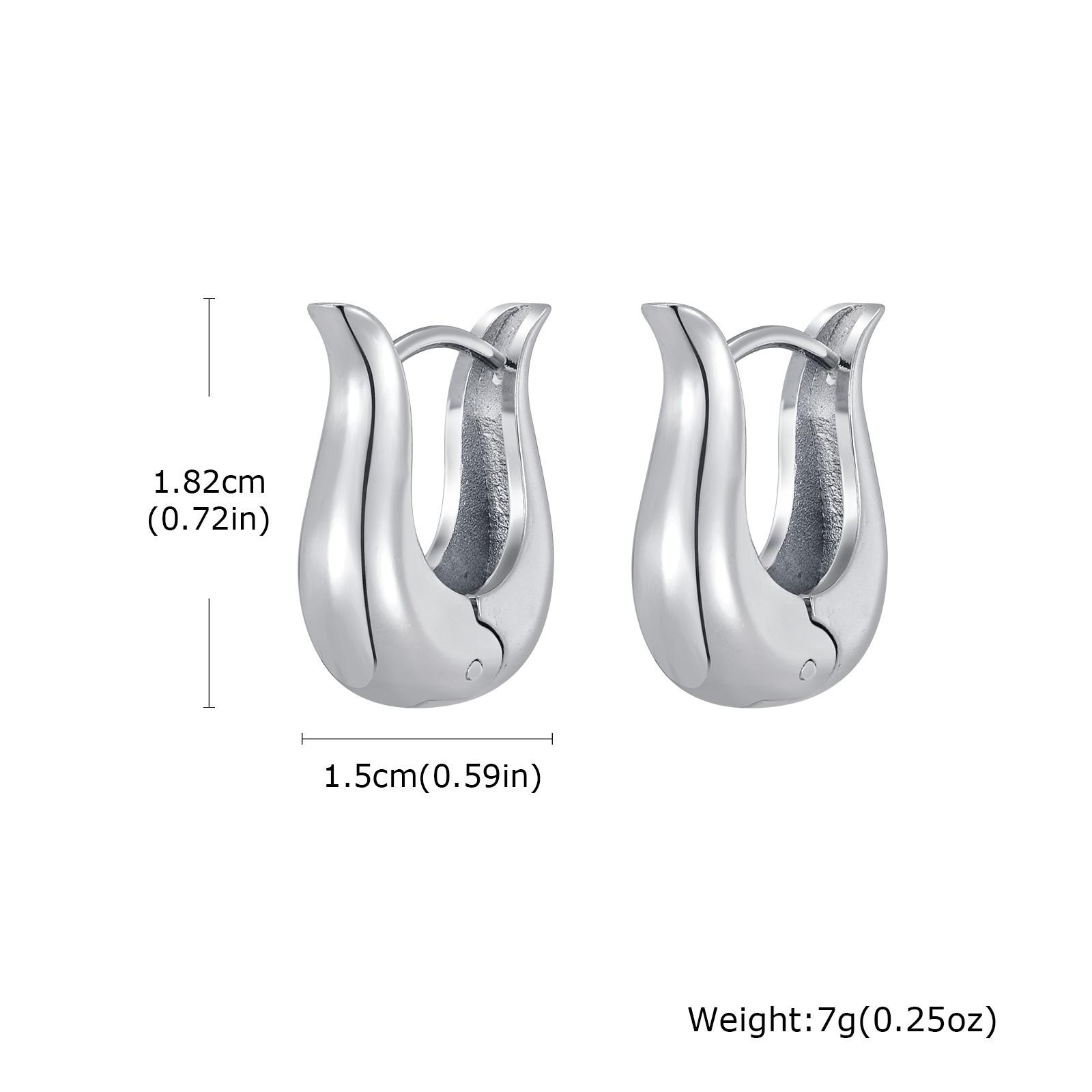 Vintage Chunky Stainless Steel U-Shaped Hoop Earrings for Women, Fashion Smooth Simple Gold Plated Earrings,Trendy Daily Jewelry срібний
Vintage Chunky Stainless Steel U-Shaped Hoop Earrings for Women, Fashion Smooth Simple Gold Plated Earrings,Trendy Daily Jewelry срібний