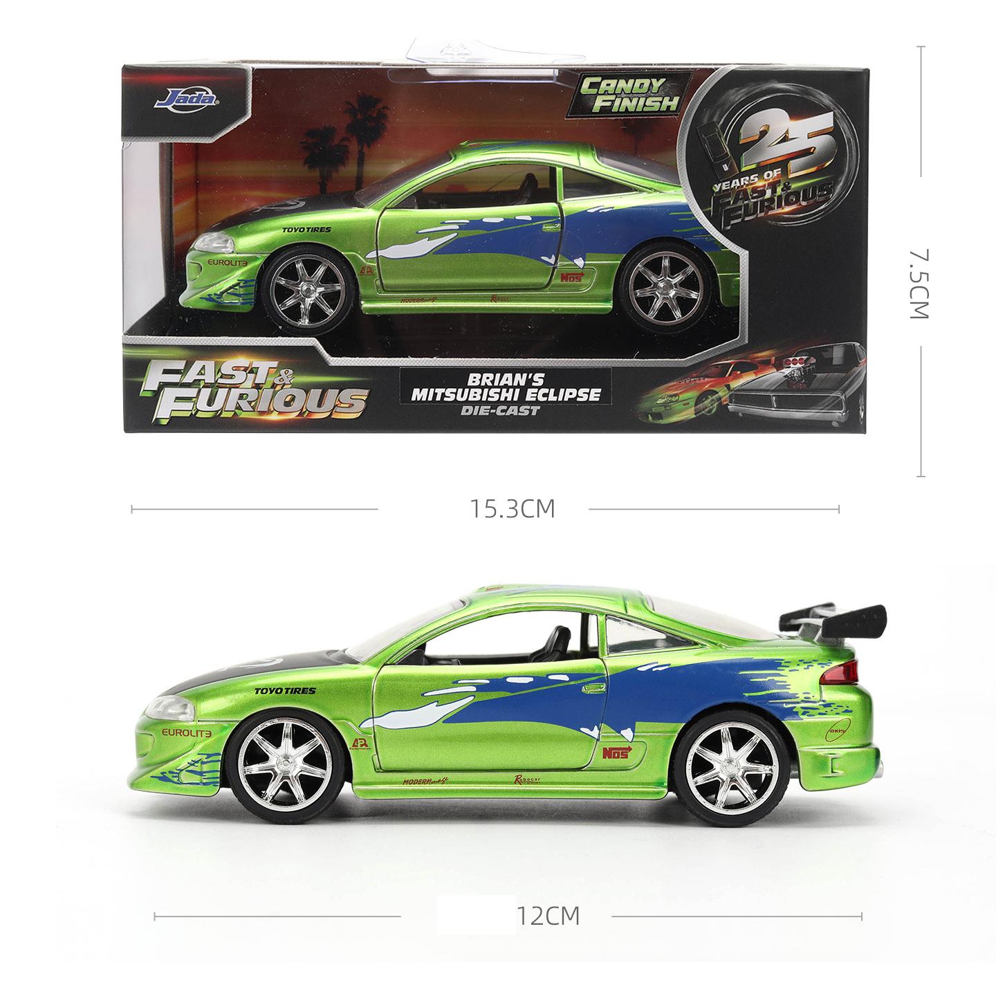 JADA Fast & Furious 25th Anniversary 1:32 Die-cast Collection–Mitsubishi Eclipse/Toyota Supra/1970 Dodge Charger/Honda S2000
JADA Fast & Furious 25th Anniversary 1:32 Die-cast Collection–Mitsubishi Eclipse/Toyota Supra/1970 Dodge Charger/Honda S2000