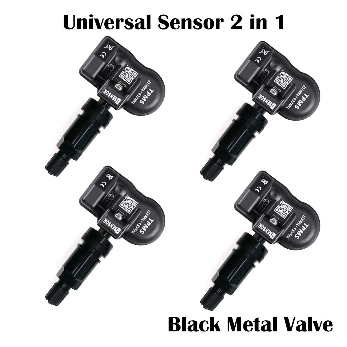Programable TPMS Sensors 2 in 1 433MHz+315MHz Support Programing with TS508 TS508WF TS601 ITS600E MP808TS 4 black metal valve
Programable TPMS Sensors 2 in 1 433MHz+315MHz Support Programing with TS508 TS508WF TS601 ITS600E MP808TS 4 black metal valve