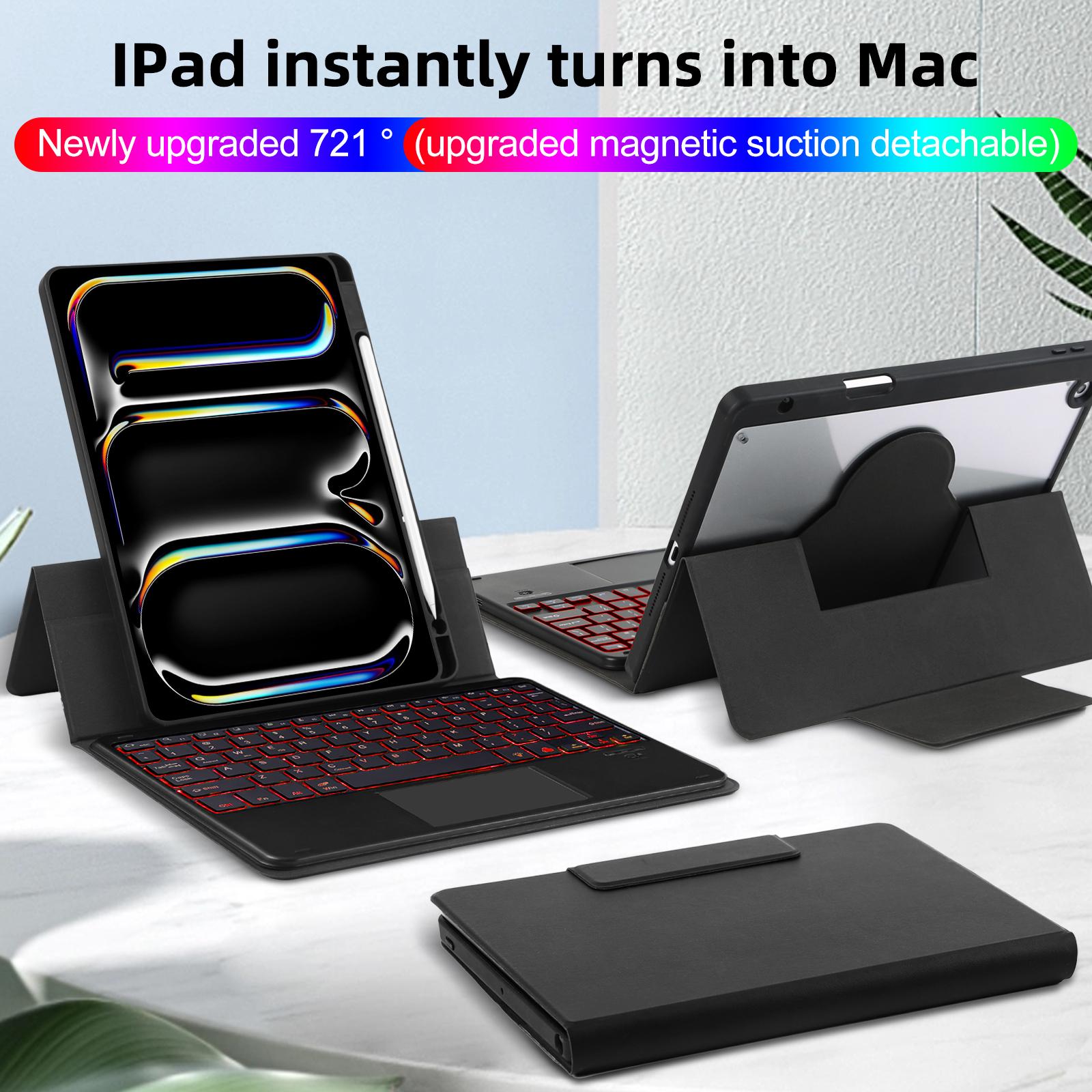 TP-5010D For iPad (2025)/10.9 (2022) Magnetic Detachable Bluetooth-Compatible Keyboard PU Leather Case with RGB Backlight A
TP-5010D For iPad (2025)/10.9 (2022) Magnetic Detachable Bluetooth-Compatible Keyboard PU Leather Case with RGB Backlight A