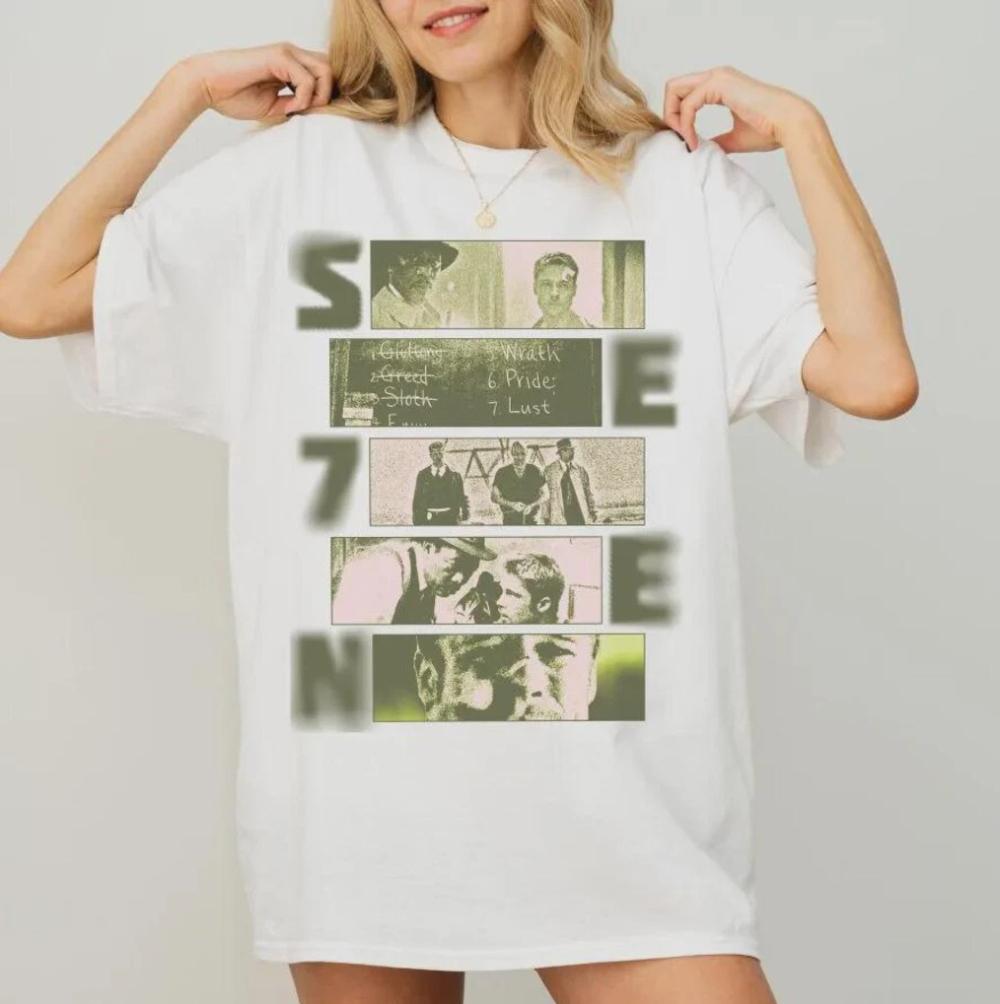 Retro Seven moviethemed Tshirt casual comfortable loose fit unisex heavyweight pure cotton streetwear top y2k top 4XL
Retro Seven moviethemed Tshirt casual comfortable loose fit unisex heavyweight pure cotton streetwear top y2k top 4XL