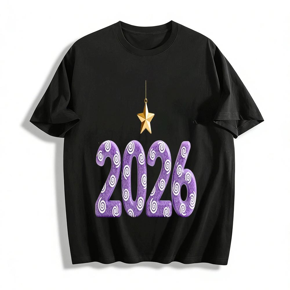 2026 New Year Limited Purple Pattern Number Print Casual Top Pure cotton T-shirt 6XL
2026 New Year Limited Purple Pattern Number Print Casual Top Pure cotton T-shirt 6XL