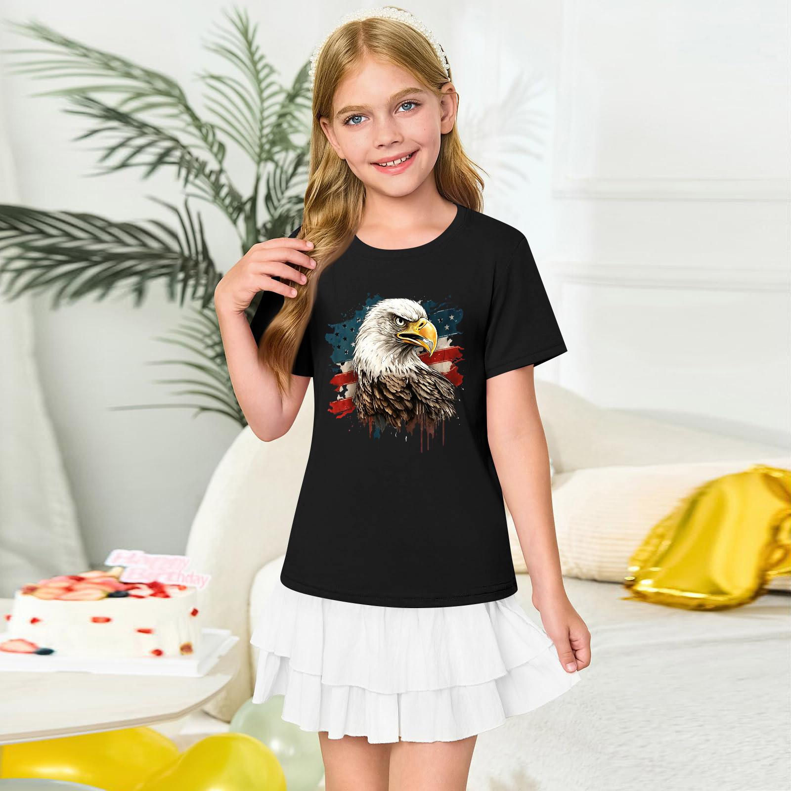 Girls Crew Neck Short Sleeve T Shirt Casual Printed Tee Lightweight Comfortable Summer Top for Everyday Wear 100
Girls Crew Neck Short Sleeve T Shirt Casual Printed Tee Lightweight Comfortable Summer Top for Everyday Wear 100