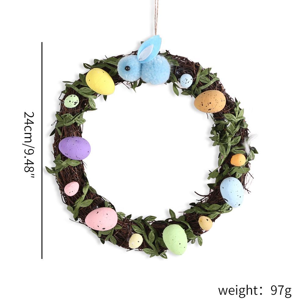 Прекрасный декоративный пасхальный венок с разноцветными пенопластовыми яйцами и очаровательными плюшевыми кроликами для праздничных мероприятий Blue Rabbit
Прекрасный декоративный пасхальный венок с разноцветными пенопластовыми яйцами и очаровательными плюшевыми кроликами для праздничных мероприятий Blue Rabbit