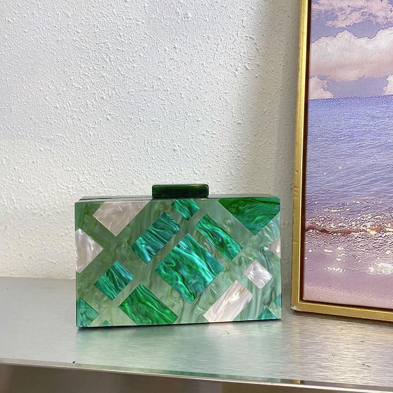 2024 New Marble Grid Color Matching Acrylic Handbag Women Shoulder Evening Clutches Bag Wedding Party Designer Lady Purse Box
2024 New Marble Grid Color Matching Acrylic Handbag Women Shoulder Evening Clutches Bag Wedding Party Designer Lady Purse Box