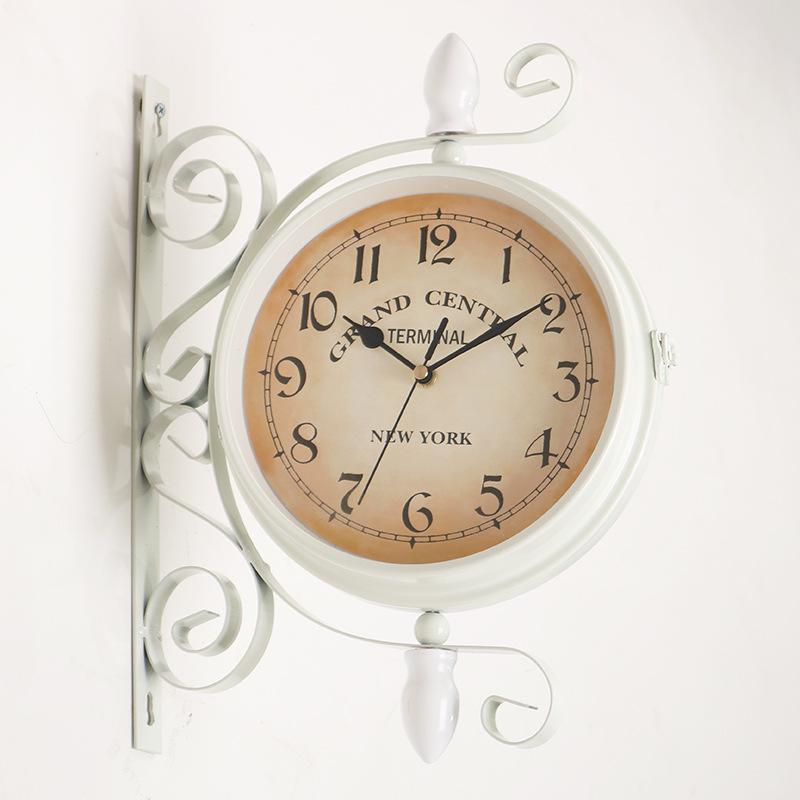 European Double-Sided Wrought Iron Wall Clock - Modern & Retro Style for Living Room
European Double-Sided Wrought Iron Wall Clock - Modern & Retro Style for Living Room