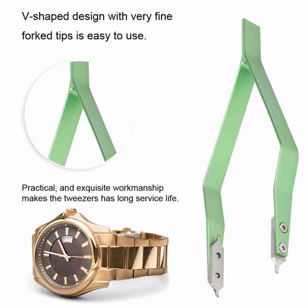 Tool Kit V Shaped Watch Spring Bar Remover Metal Green Spring Bar Pliers Aluminum Alloy Repair Tweezer Clips Watch Repair Green
Tool Kit V Shaped Watch Spring Bar Remover Metal Green Spring Bar Pliers Aluminum Alloy Repair Tweezer Clips Watch Repair Green
