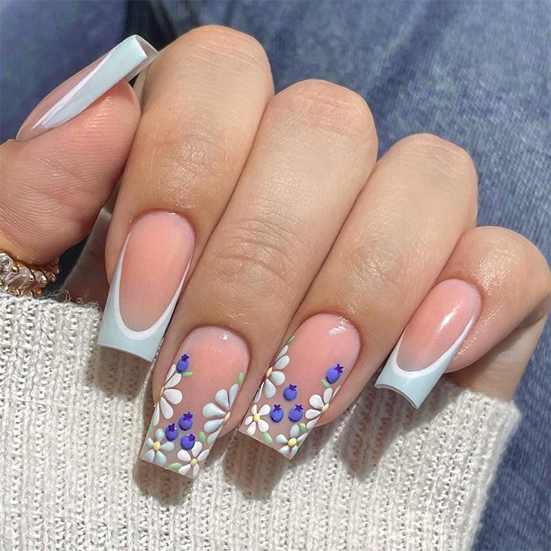 New Medium Length Spring Flower French Press-on Nails for Women – Finished Manicure, Universal Wear
New Medium Length Spring Flower French Press-on Nails for Women – Finished Manicure, Universal Wear
