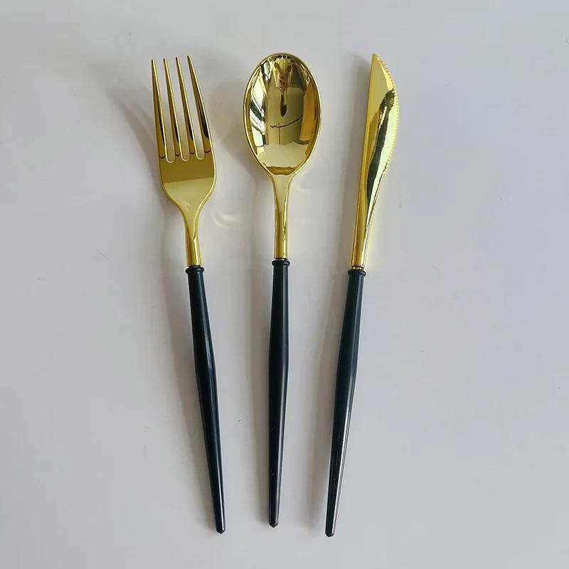 Colored Plastic Goldplated Knife Fork Spoon Set with Handle Baby Baptism Birthday Party Decoration Tableware Party Tableware Set 6pcs чёрный
Colored Plastic Goldplated Knife Fork Spoon Set with Handle Baby Baptism Birthday Party Decoration Tableware Party Tableware Set 6pcs чёрный