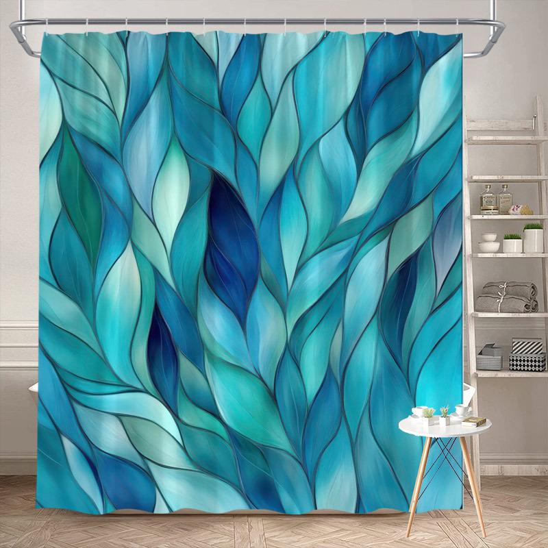 1Pc Blue Teal Abstract Leaf Shower Curtain, Ocean Wave Design, Polyester, 12 Hooks, Relaxing Bath Decor For Modern Homes W60H190(CM)-1 Pcs
1Pc Blue Teal Abstract Leaf Shower Curtain, Ocean Wave Design, Polyester, 12 Hooks, Relaxing Bath Decor For Modern Homes W60H190(CM)-1 Pcs