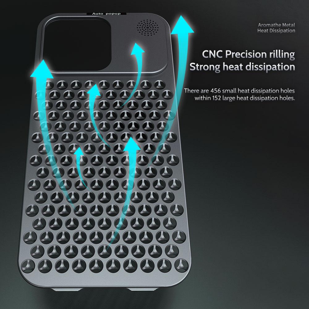 For iPhone 13 Case Auto Pop-Up Heat Dissipation Aromatherapy Aluminium Alloy Cover Dark Grey
For iPhone 13 Case Auto Pop-Up Heat Dissipation Aromatherapy Aluminium Alloy Cover Dark Grey