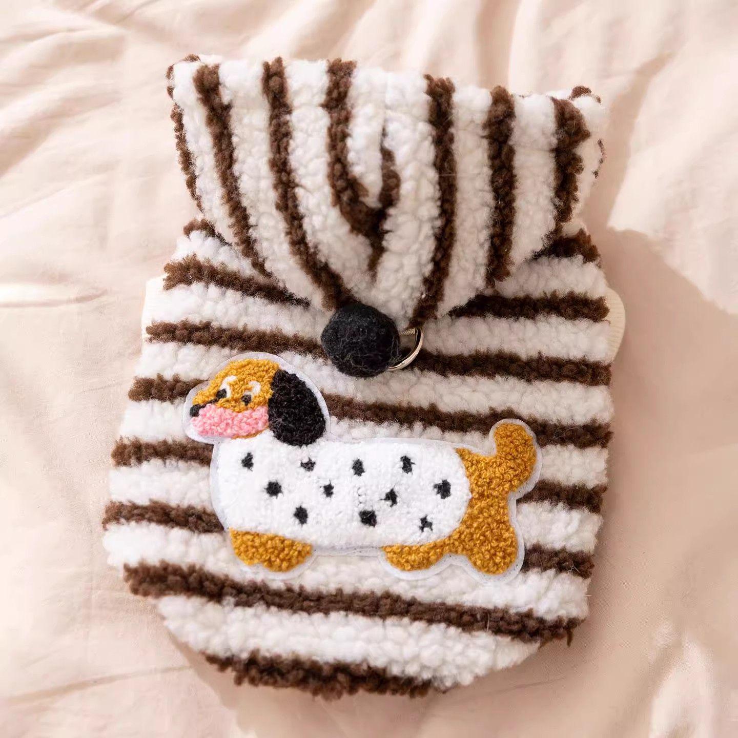 Cartoon Striped Plush Dog Clothing for Dachshunds – Autumn/Winter, Leash-Compatible Size for reference, based on back length
Cartoon Striped Plush Dog Clothing for Dachshunds – Autumn/Winter, Leash-Compatible Size for reference, based on back length