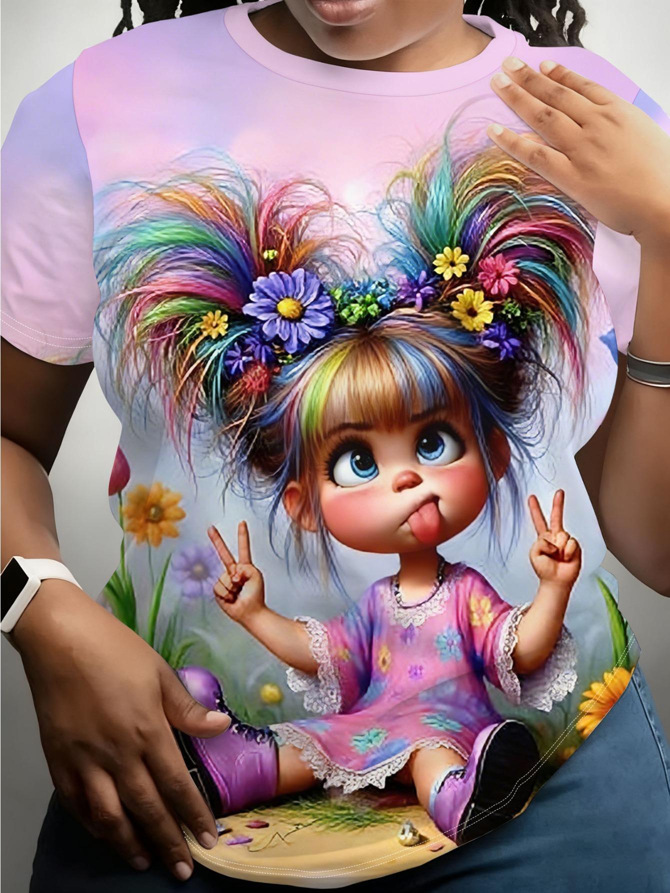 A Short-Sleeve T-Shirt for in a Lovely Pink And Purple Floral Design. Designed for Plus-Size Women. It Has a Round Neckline. Making It Perfect for Eve S
A Short-Sleeve T-Shirt for in a Lovely Pink And Purple Floral Design. Designed for Plus-Size Women. It Has a Round Neckline. Making It Perfect for Eve S