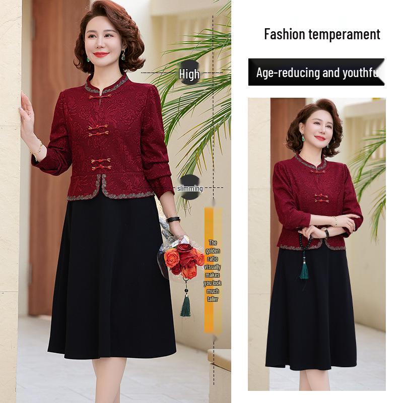 2025 Spring & Autumn Faux Two-Piece Dress: Chic National Style for Middle-Aged & Elderly Women 3XL (suggested for 122-133 jin) чёрный
2025 Spring & Autumn Faux Two-Piece Dress: Chic National Style for Middle-Aged & Elderly Women 3XL (suggested for 122-133 jin) чёрный