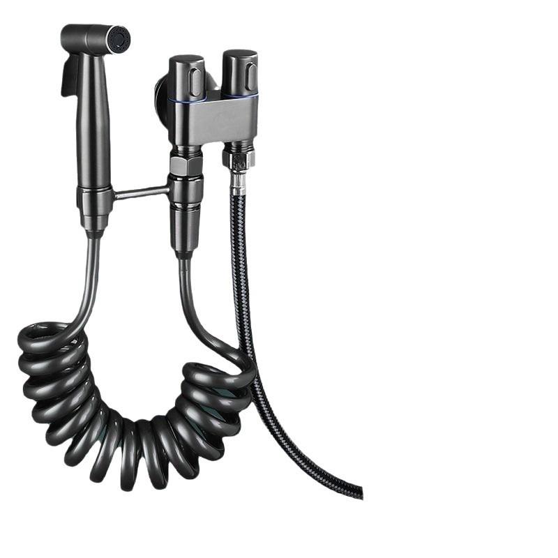High-Pressure Bathroom Spray Gun Set with Angle Valve in Gunmetal Gray
High-Pressure Bathroom Spray Gun Set with Angle Valve in Gunmetal Gray