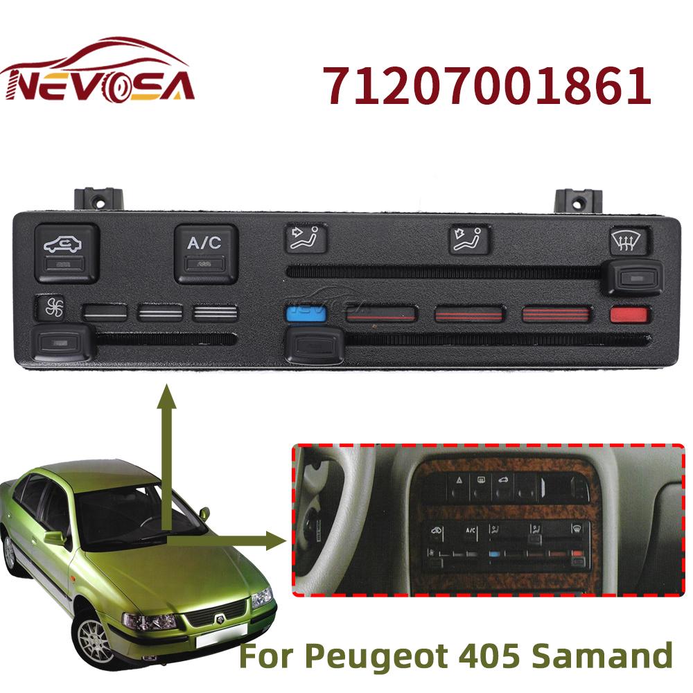 Панель керування кондиціонером та обігрівачем для Peugeot 405 Samand, перемикач клімат-контролю автомобіля 71207001861 51586-15180 09092203N 140226279481 3 Gears
Панель керування кондиціонером та обігрівачем для Peugeot 405 Samand, перемикач клімат-контролю автомобіля 71207001861 51586-15180 09092203N 140226279481 3 Gears