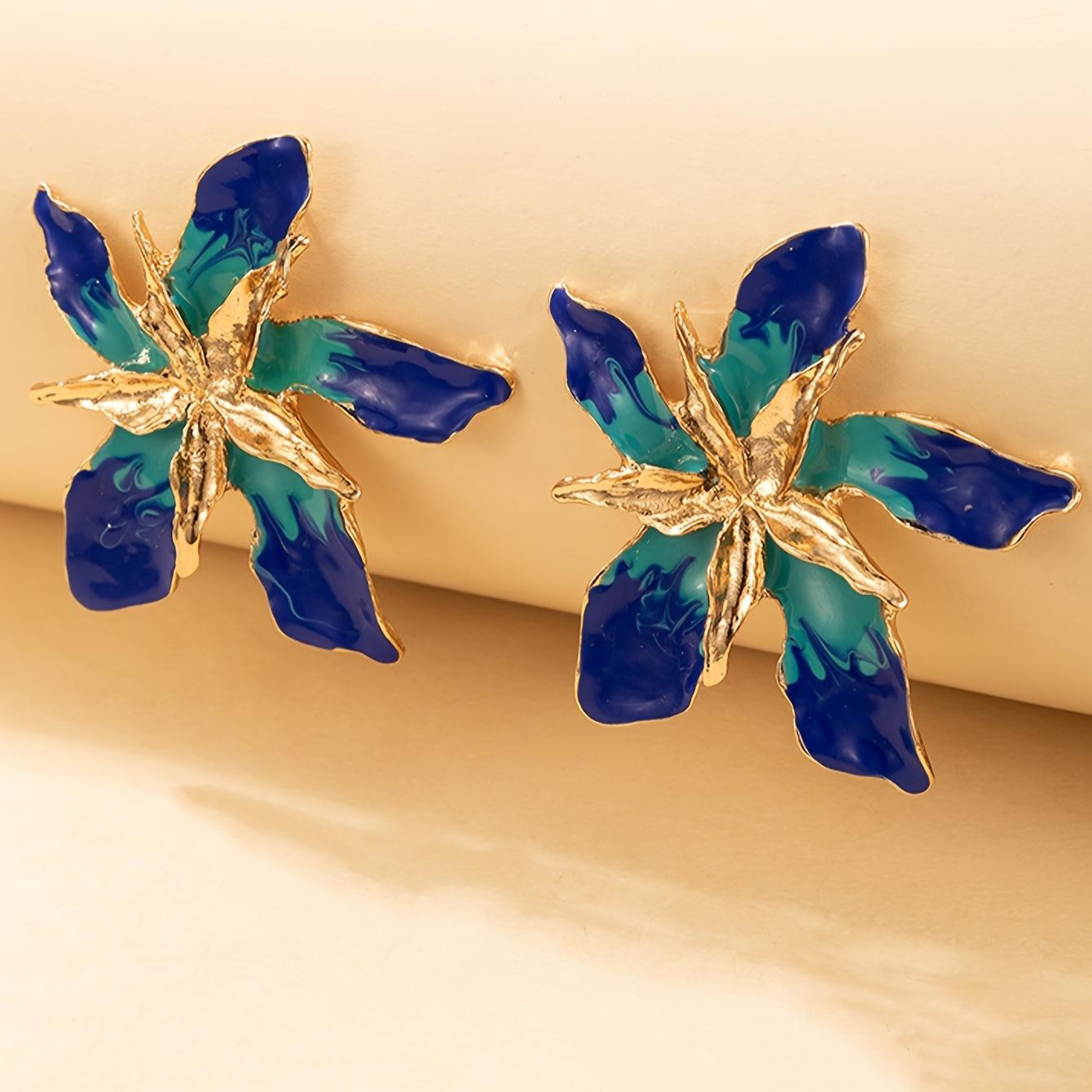 Bold Blue Floral Geometric Multi-Layer Earrings - Vintage Style, Perfect for Casual Attire синий
Bold Blue Floral Geometric Multi-Layer Earrings - Vintage Style, Perfect for Casual Attire синий