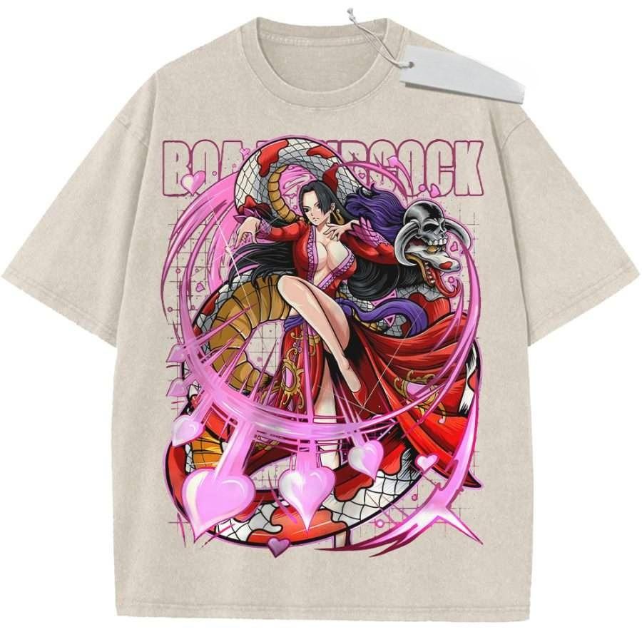 Vintage Washed Black TShirt One Piece Anime Boa Hancock Snake Print Oversized Streetwear for Casual Daily Wear M
Vintage Washed Black TShirt One Piece Anime Boa Hancock Snake Print Oversized Streetwear for Casual Daily Wear M