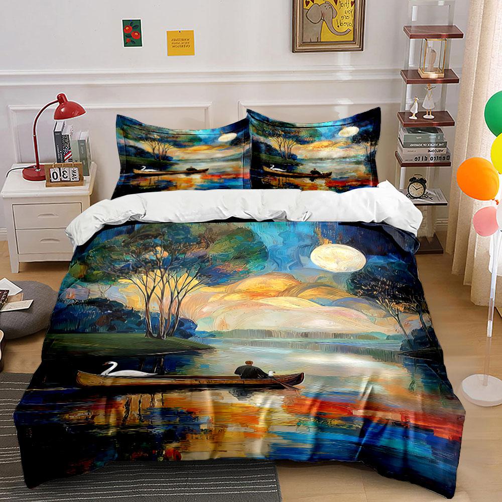 Boat, moon, trees, lake. Bedding sets Duvet cover sets Duvet covers Pillowcases(1 * Duvet Cover 2 * Pillowcases, without duvet insert) 135x200cm
Boat, moon, trees, lake. Bedding sets Duvet cover sets Duvet covers Pillowcases(1 * Duvet Cover 2 * Pillowcases, without duvet insert) 135x200cm